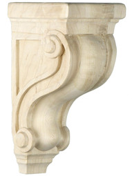 Scroll Design Corbel in Five Sizes with Choice of Wood